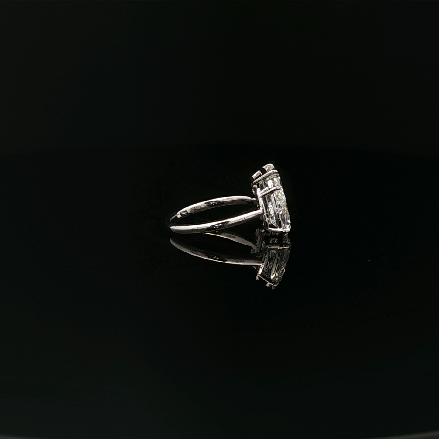 IGI Emerald 3.12ct D VS1+ Pear 1.58ct D VVS2 Toi Et Mo Ring 18KW 18K/W