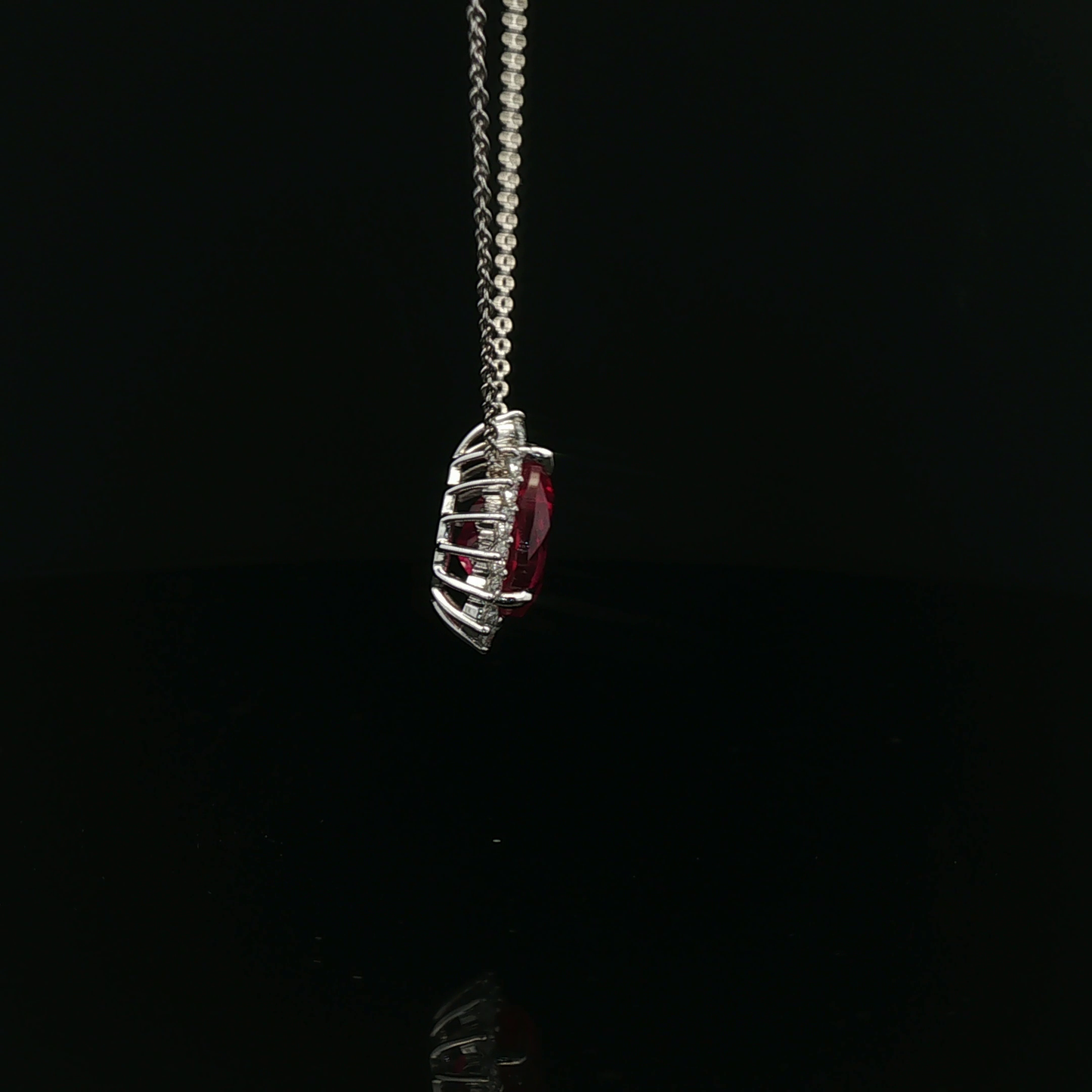 Lab Grown 3.35ct Pear Ruby Pendant - 7,500$ HKD