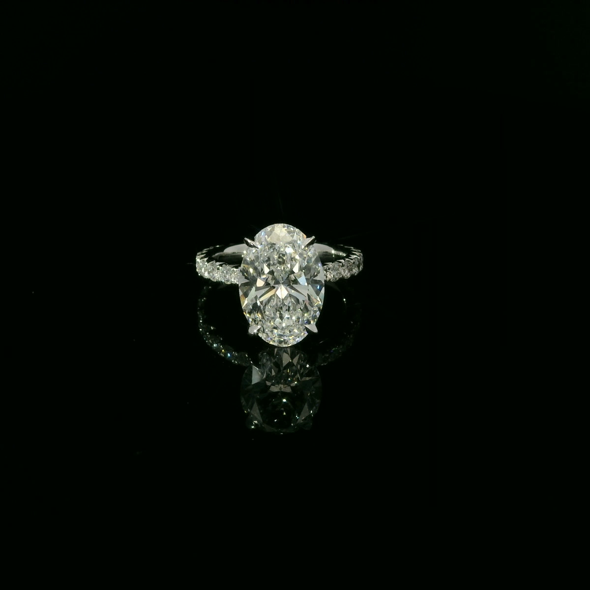 IGI Oval 5ct E VS1 EX EX N 18K W/G