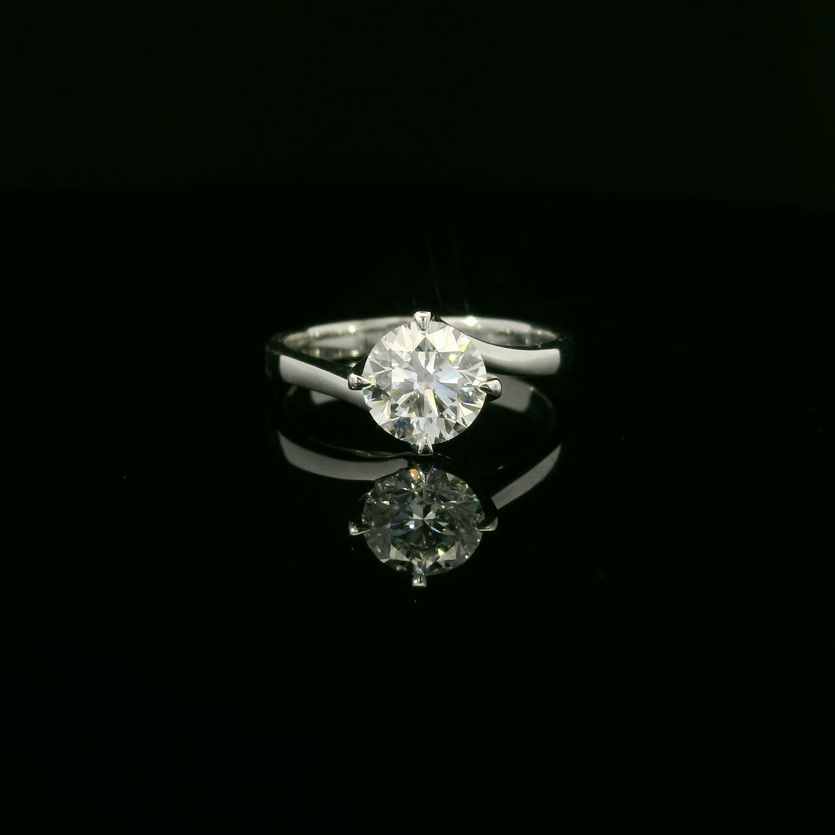 GIA 1.30ct RD D SI1 3EX 18k W/G