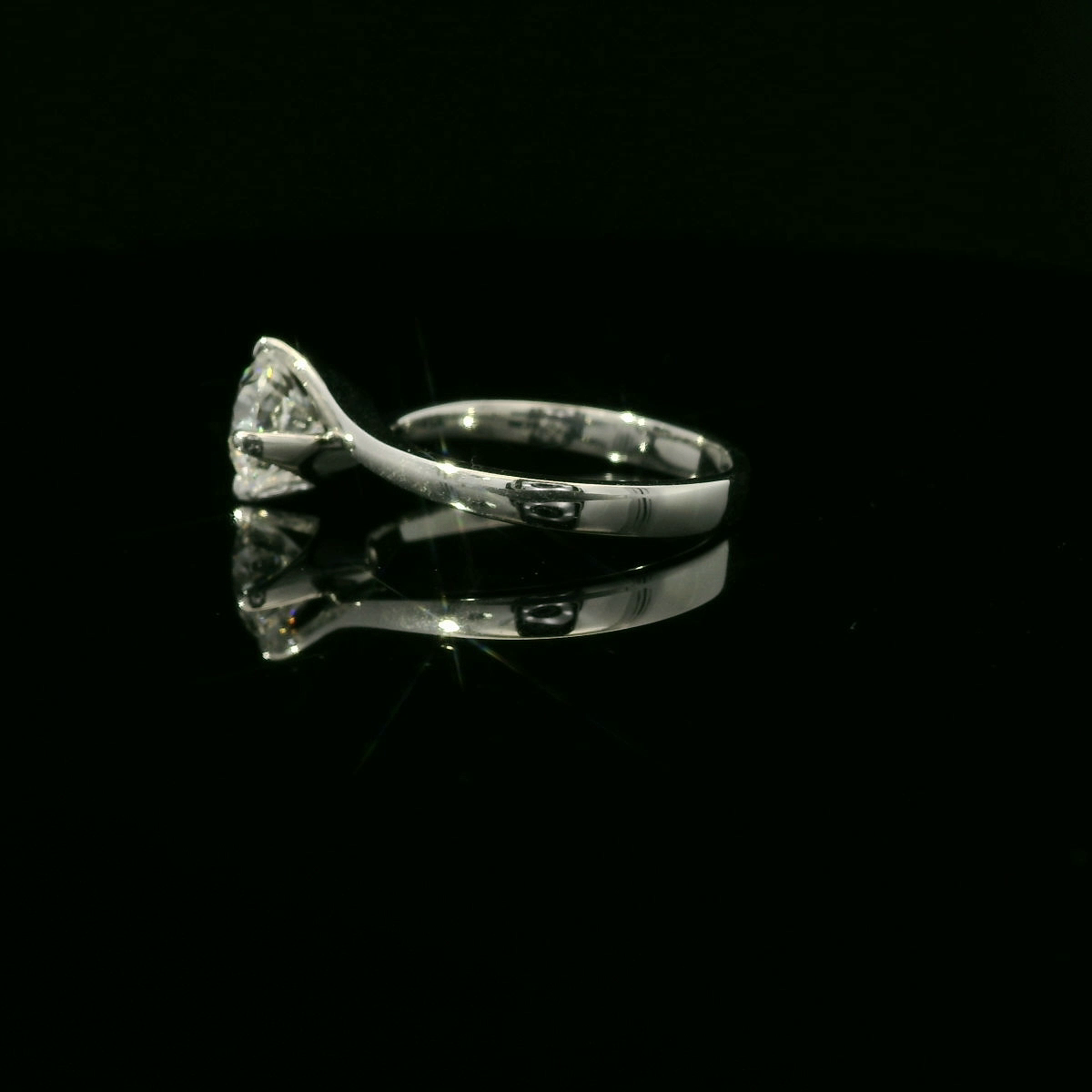 GIA 1.30ct RD D SI1 3EX 18k W/G