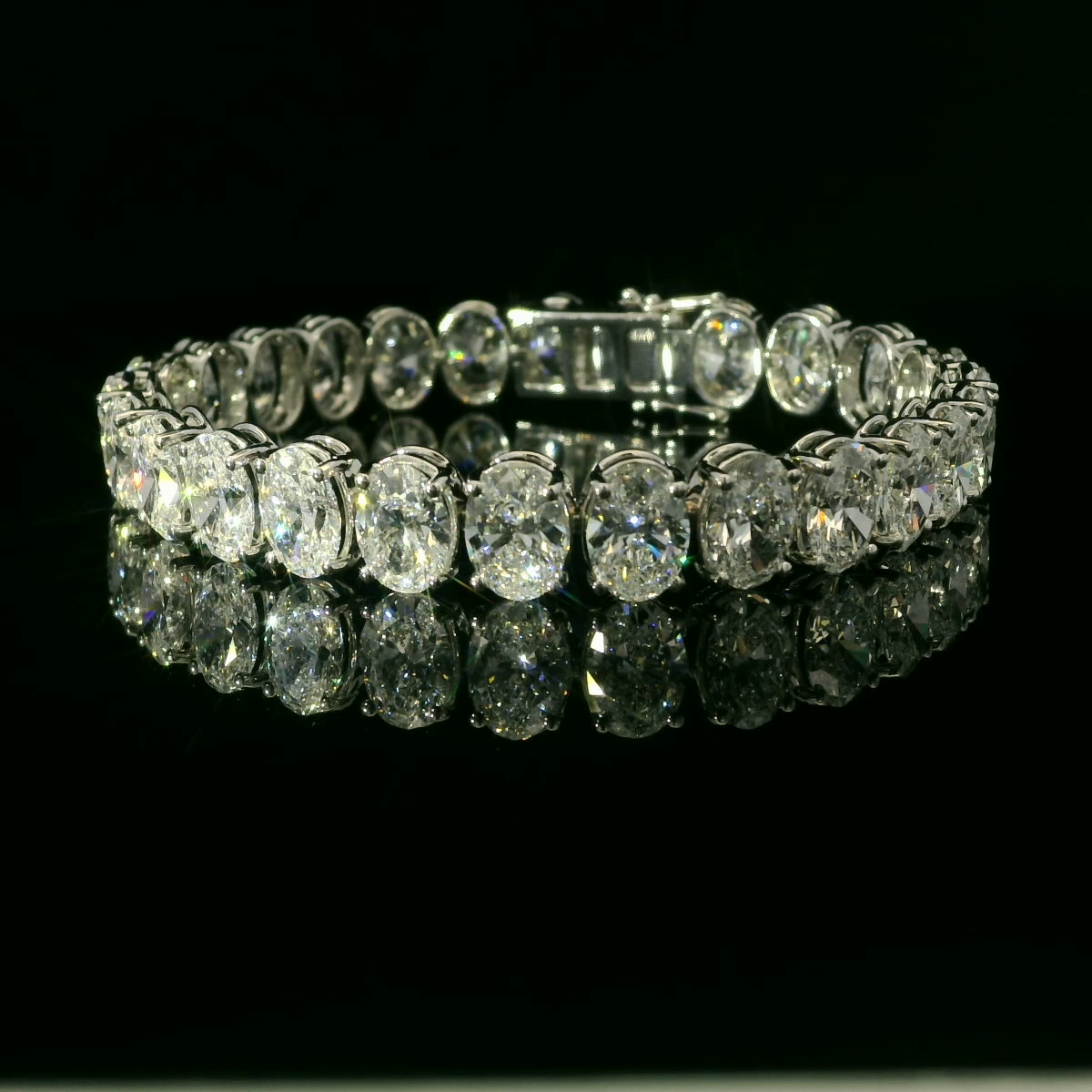 IGI Oval 1.00ct each  D color Tennis Bracelet