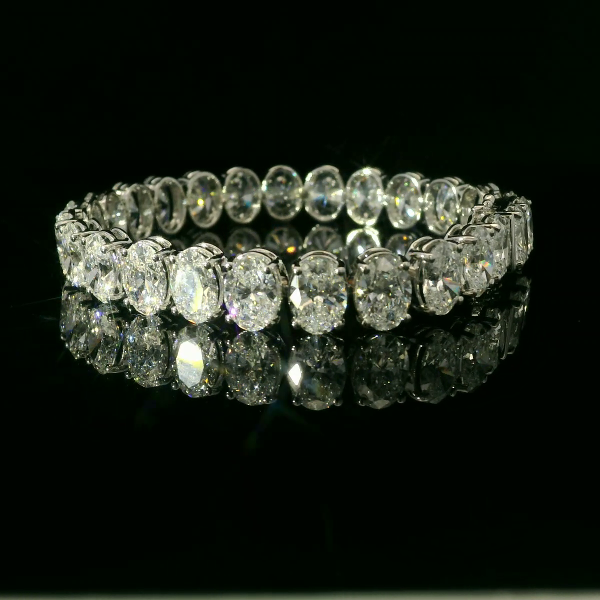 IGI Oval 1.00ct each  D color Tennis Bracelet