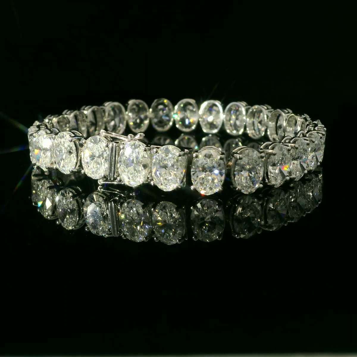 IGI Oval 1.00ct each  D color Tennis Bracelet