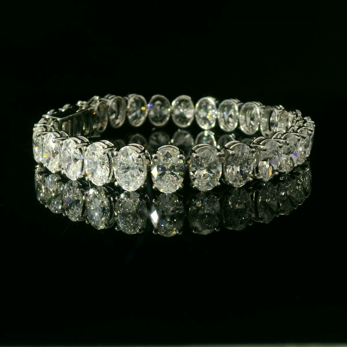 IGI Oval 1.00ct each  D color Tennis Bracelet