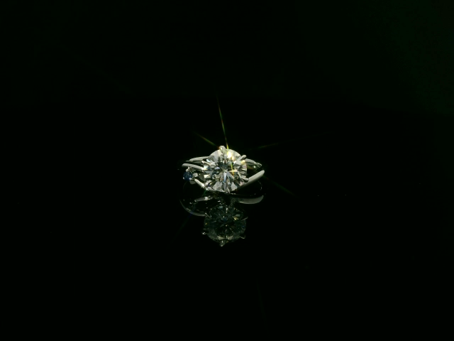 1.78ct D IF 18k W/G With Small Blue Sapphire