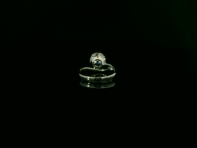 1.78ct D IF 18k W/G With Small Blue Sapphire