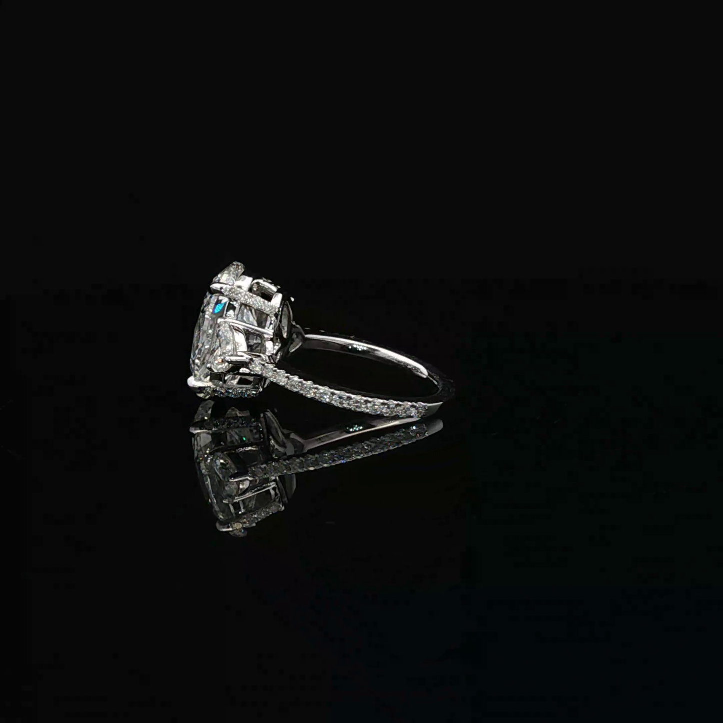 IGI Oval 4.41ct D VS1 with heart shape side stone