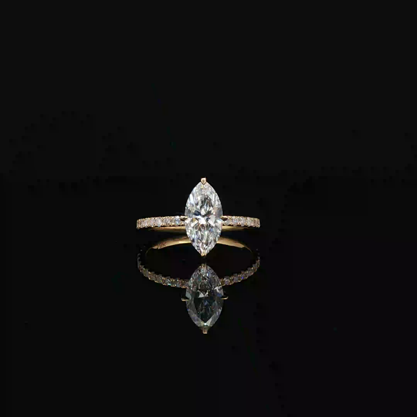 IGI  Marquise 1.07ct D VVS2 18k Y/G