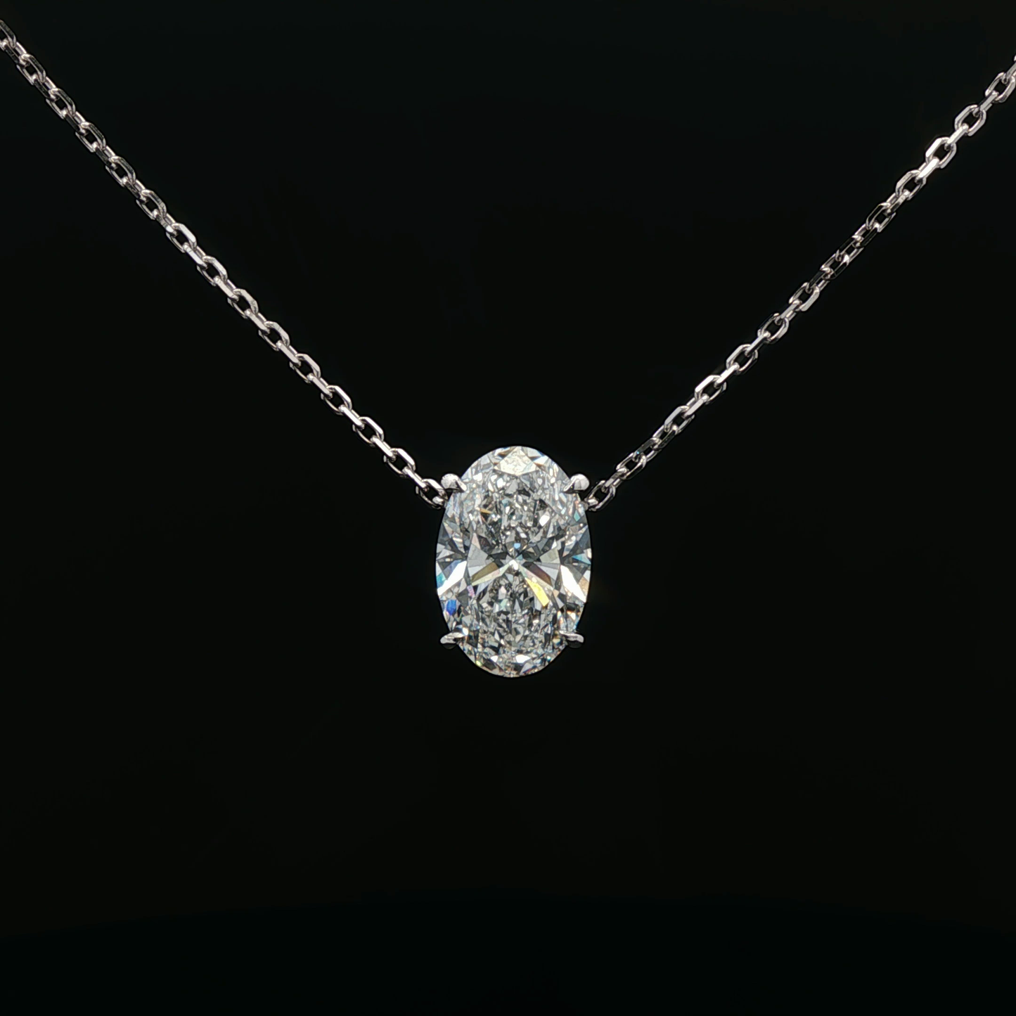 IGI Oval 5.12ct D VVS2 18K/W PENDANT