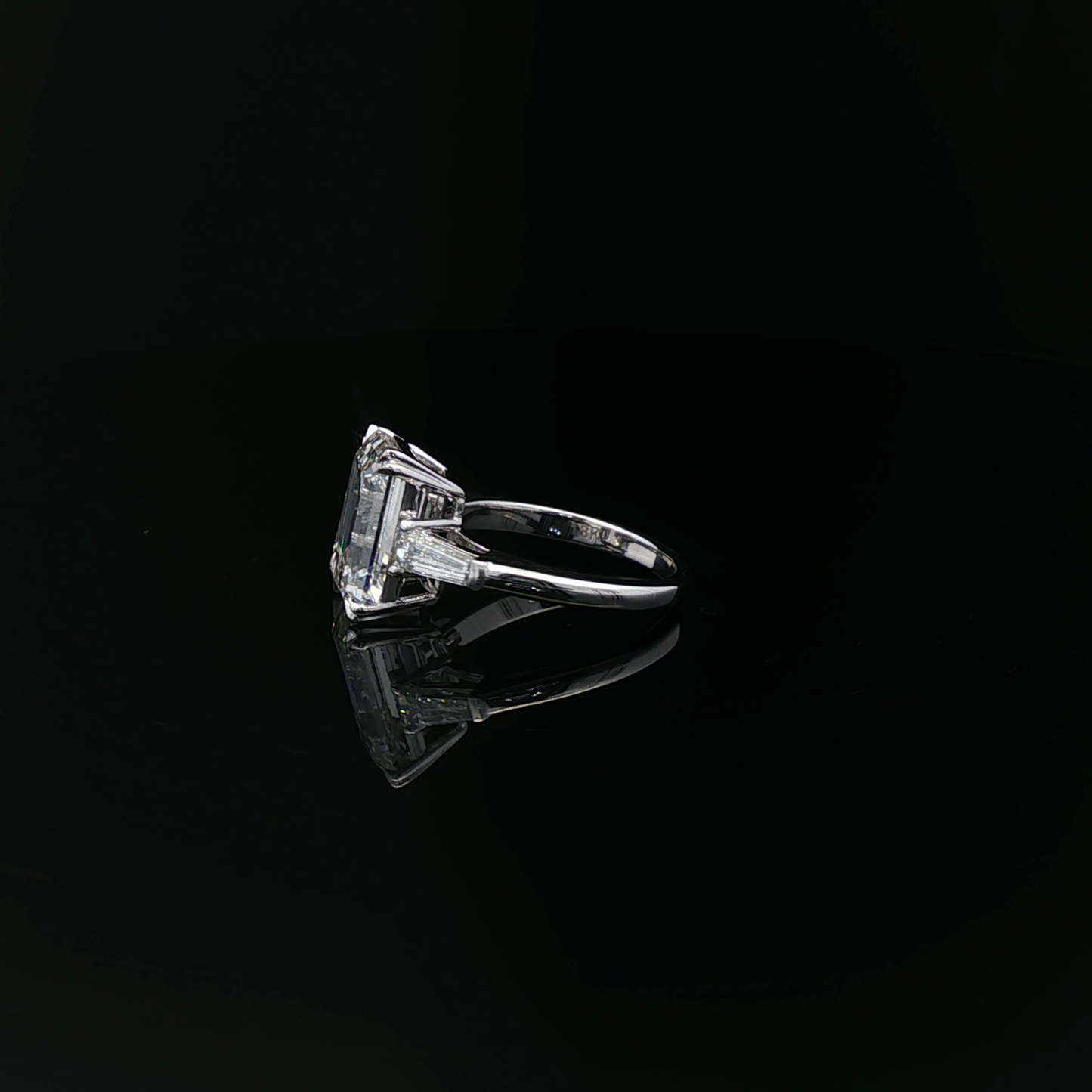 Emerald-Cut Diamond Multistone Ring in White Gold and Platinum