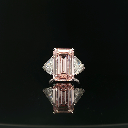 IGI Emerald 14.04ct Fancy Intense Pink 18K/W