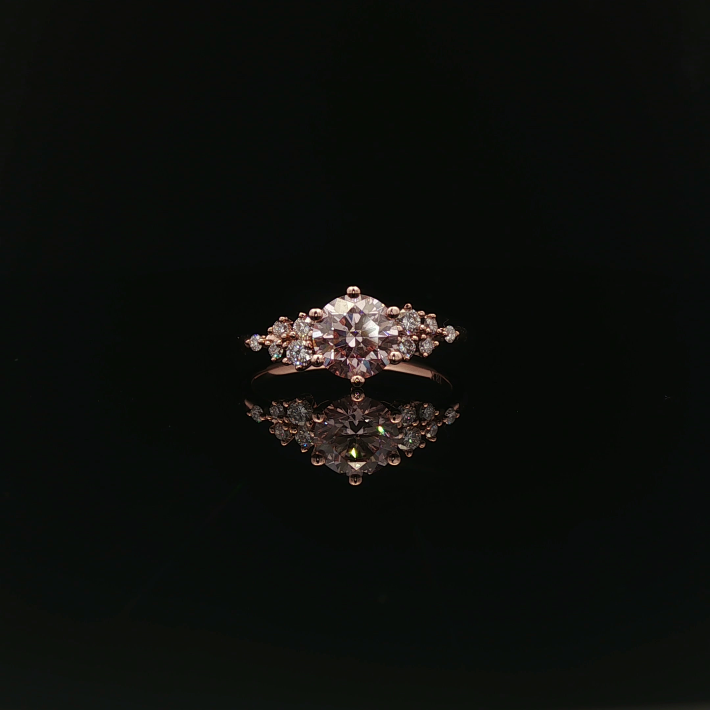 IGI Round 1.1ct Fancy Intense Pink VS1 18k/r