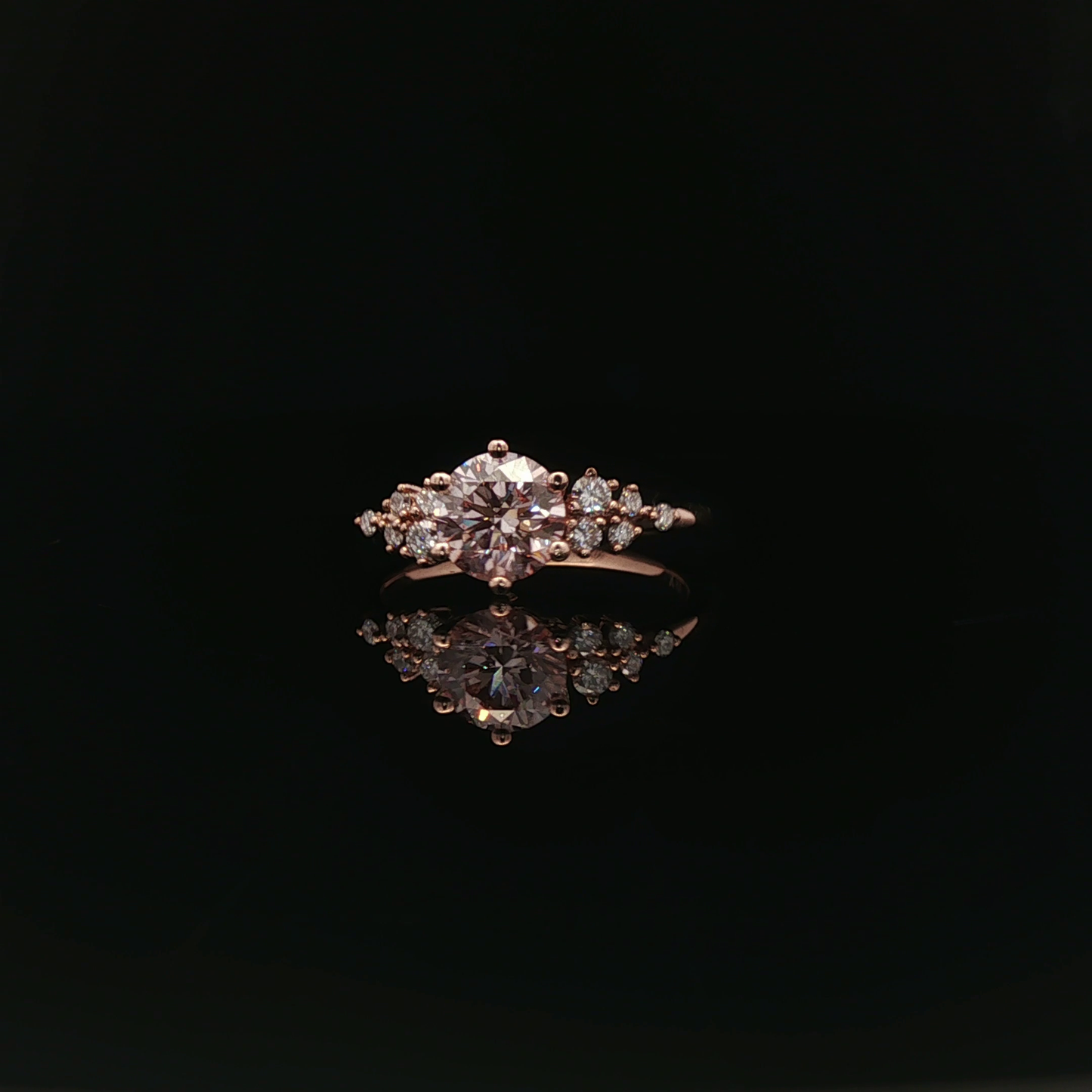 IGI Round 1.1ct Fancy Intense Pink VS1 18k/r