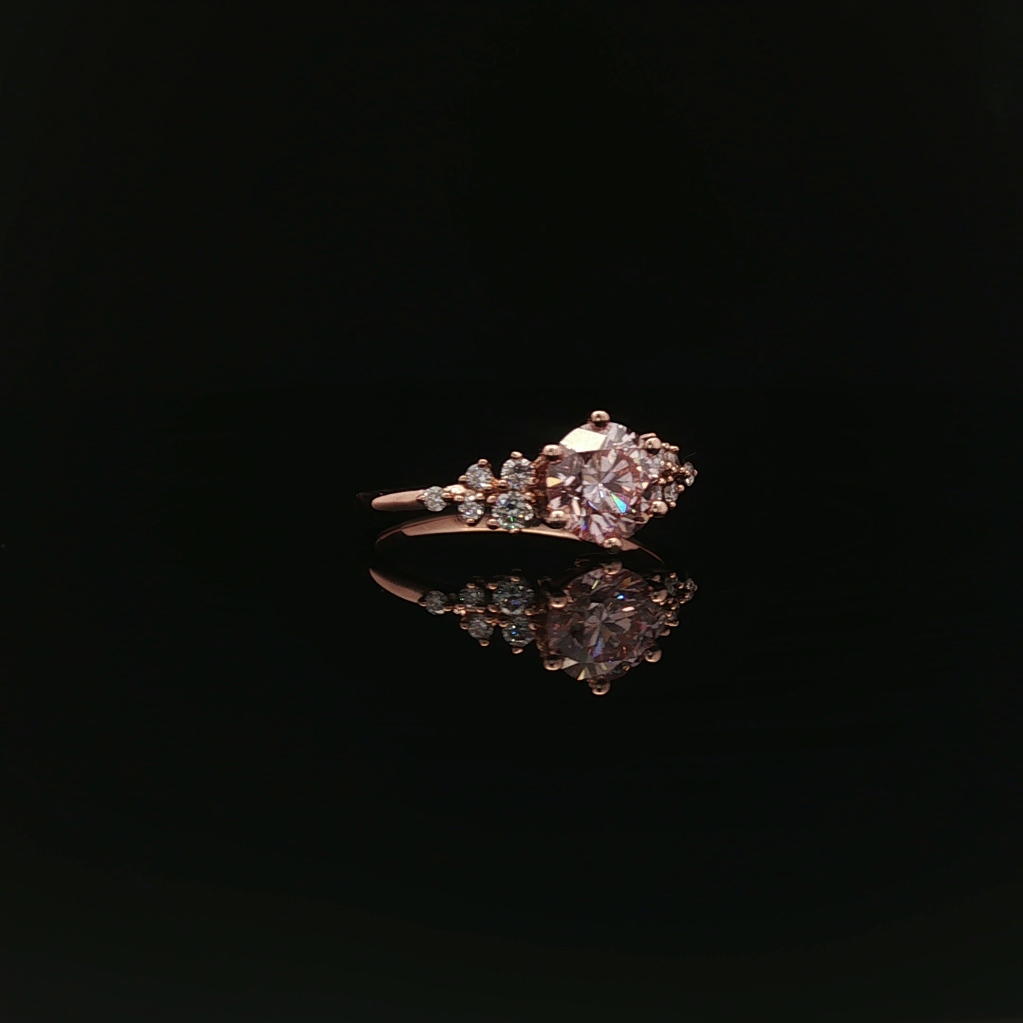 IGI Round 1.1ct Fancy Intense Pink VS1 18k/r
