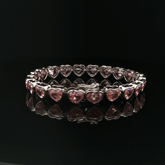 Heart 25.81ct Tennis Bracelet 18k