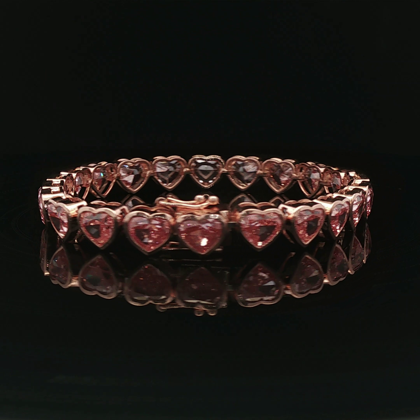 Heart 25.81ct Tennis Bracelet 18KR