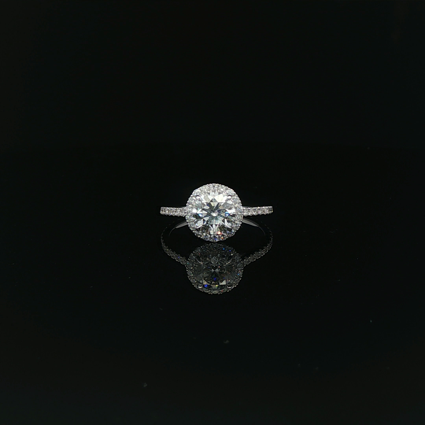 IGI 1.2ct Round halo ring 18kw