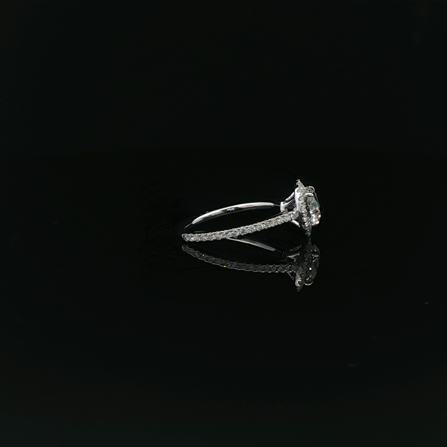 IGI 1.2ct Round halo ring 18kw