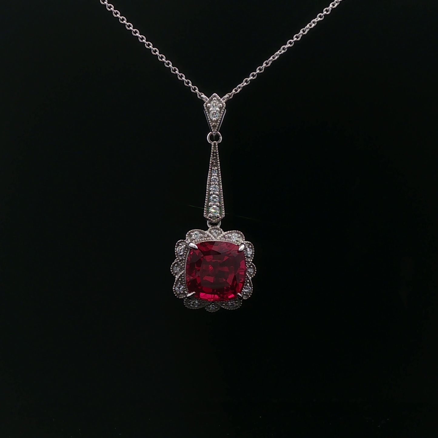Lab Grown 8.29ct Cushion Ruby Pendant - 9,900$ HKD