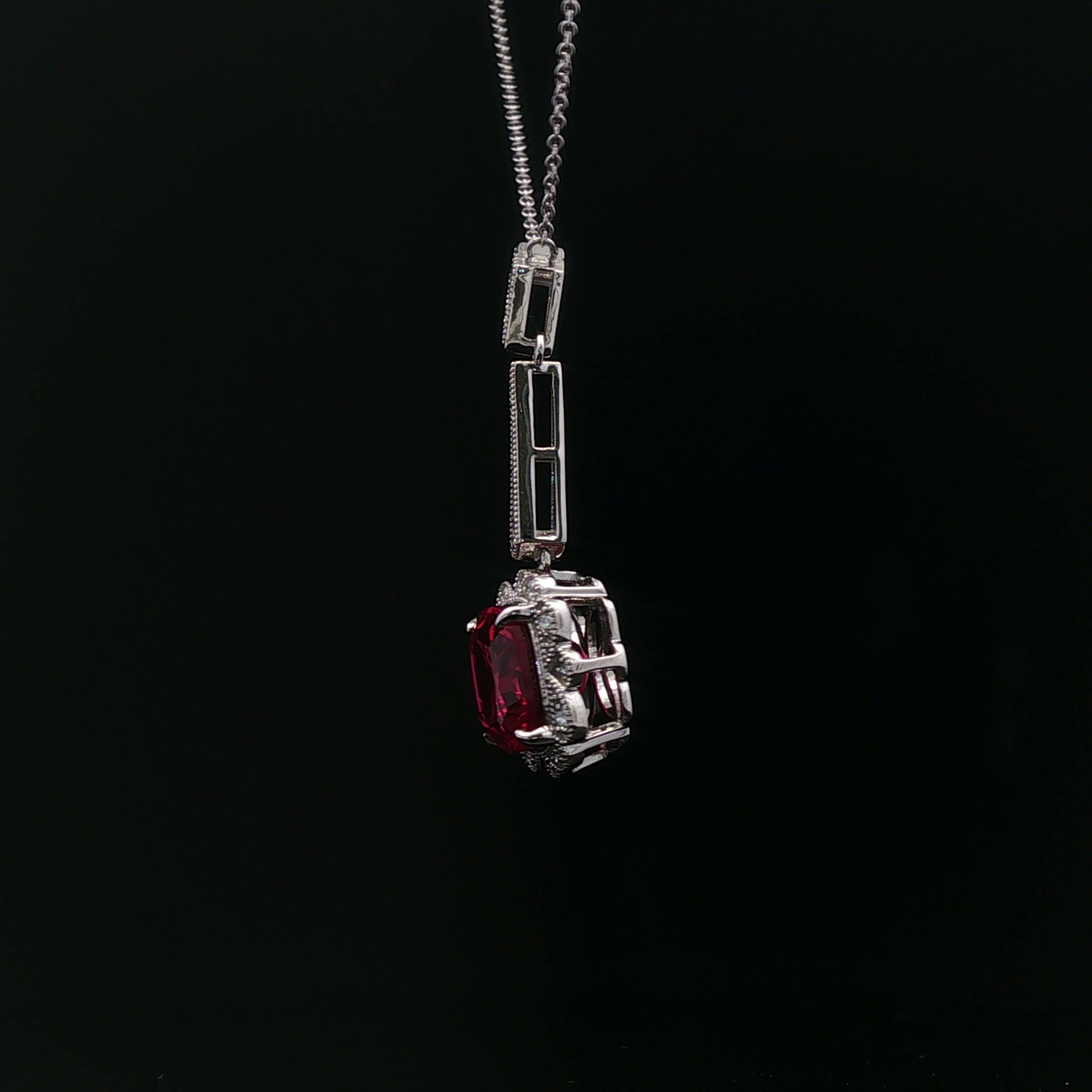 Lab Grown 8.29ct Cushion Ruby Pendant - 9,900$ HKD