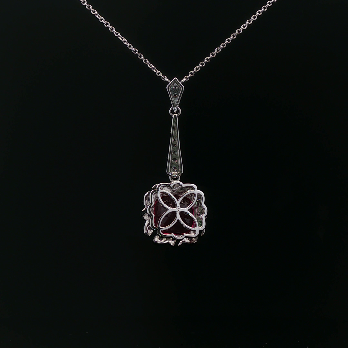 Lab Grown 8.29ct Cushion Ruby Pendant - 9,900$ HKD