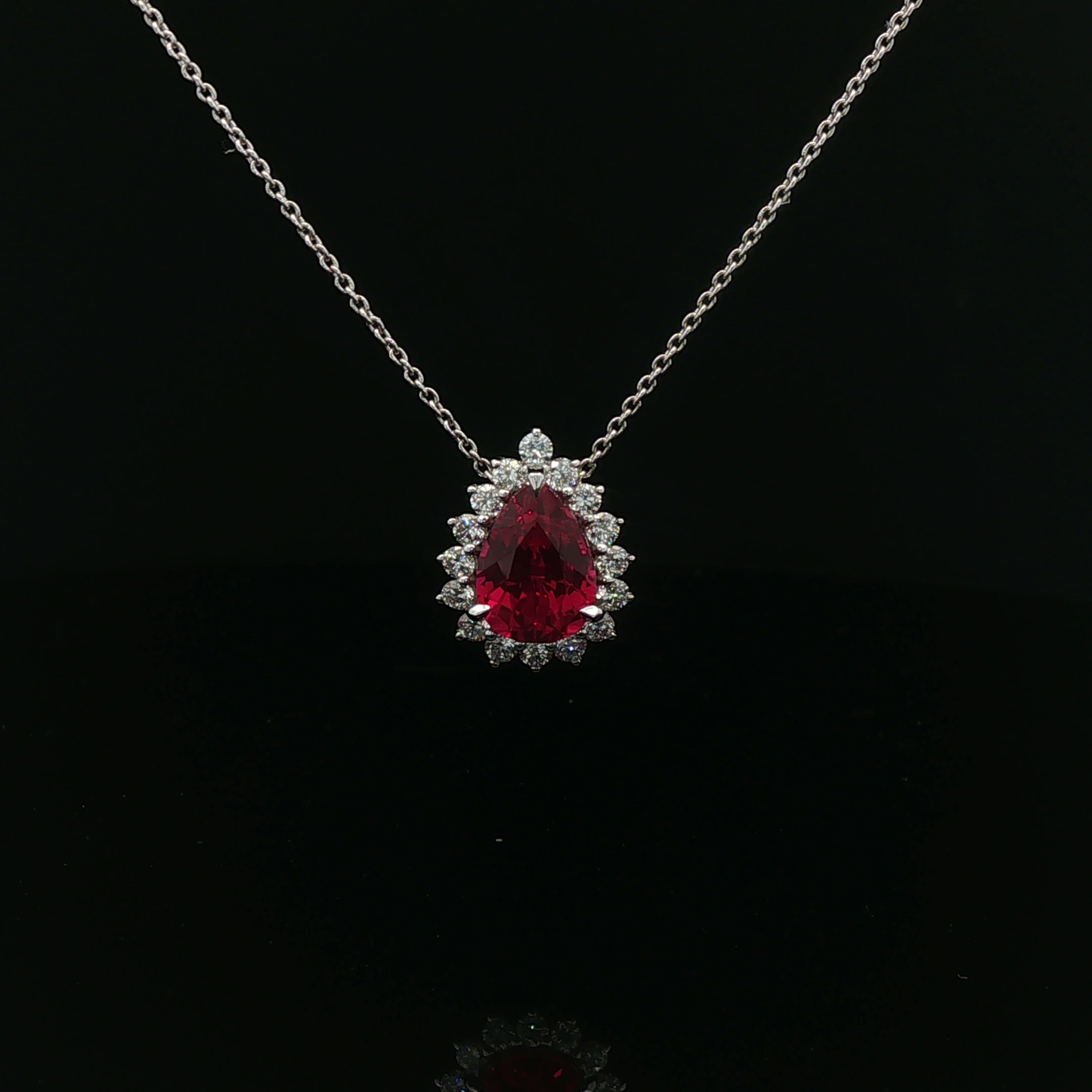 Lab Grown 3.35ct Pear Ruby Pendant - 7,500$ HKD