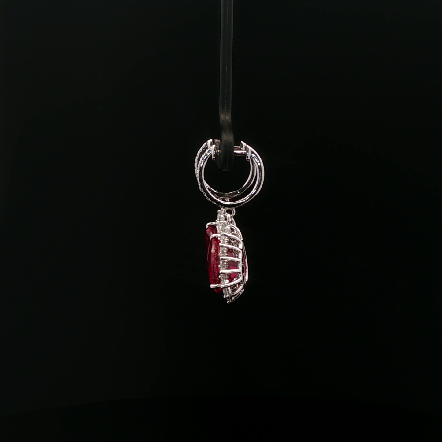 IGI LAB RUBY 3.02CT+3.10CT Hanging Earring 18k/w