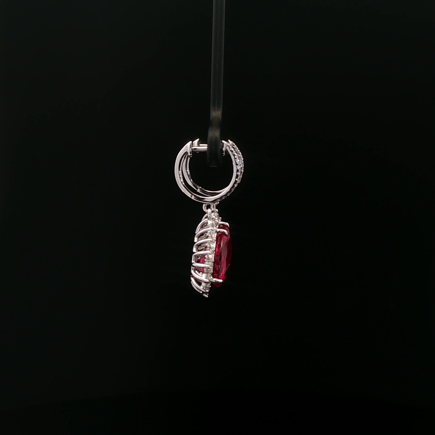 IGI LAB RUBY 3.02CT+3.10CT Hanging Earring 18k/w