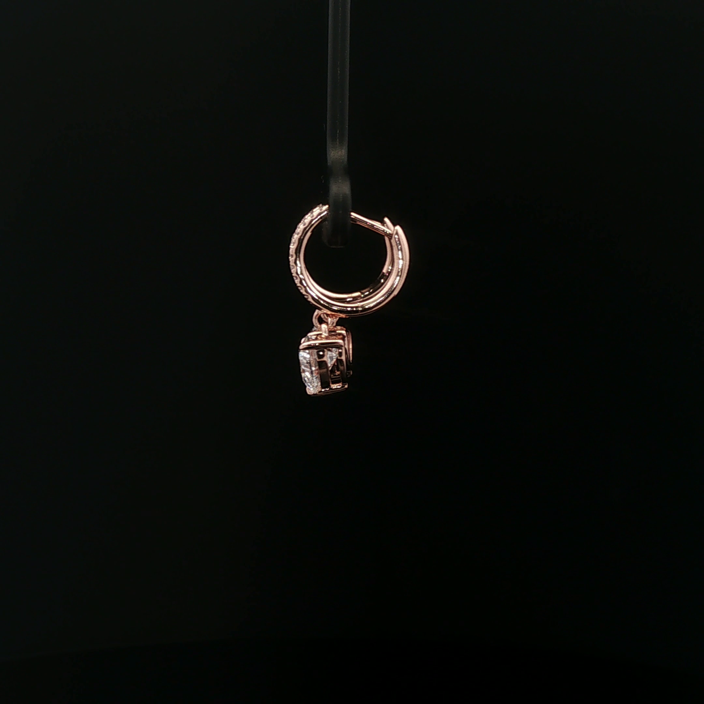 IGI Heart 1.01ct+1.00ct D VS1 18k/R Dangle Earrings