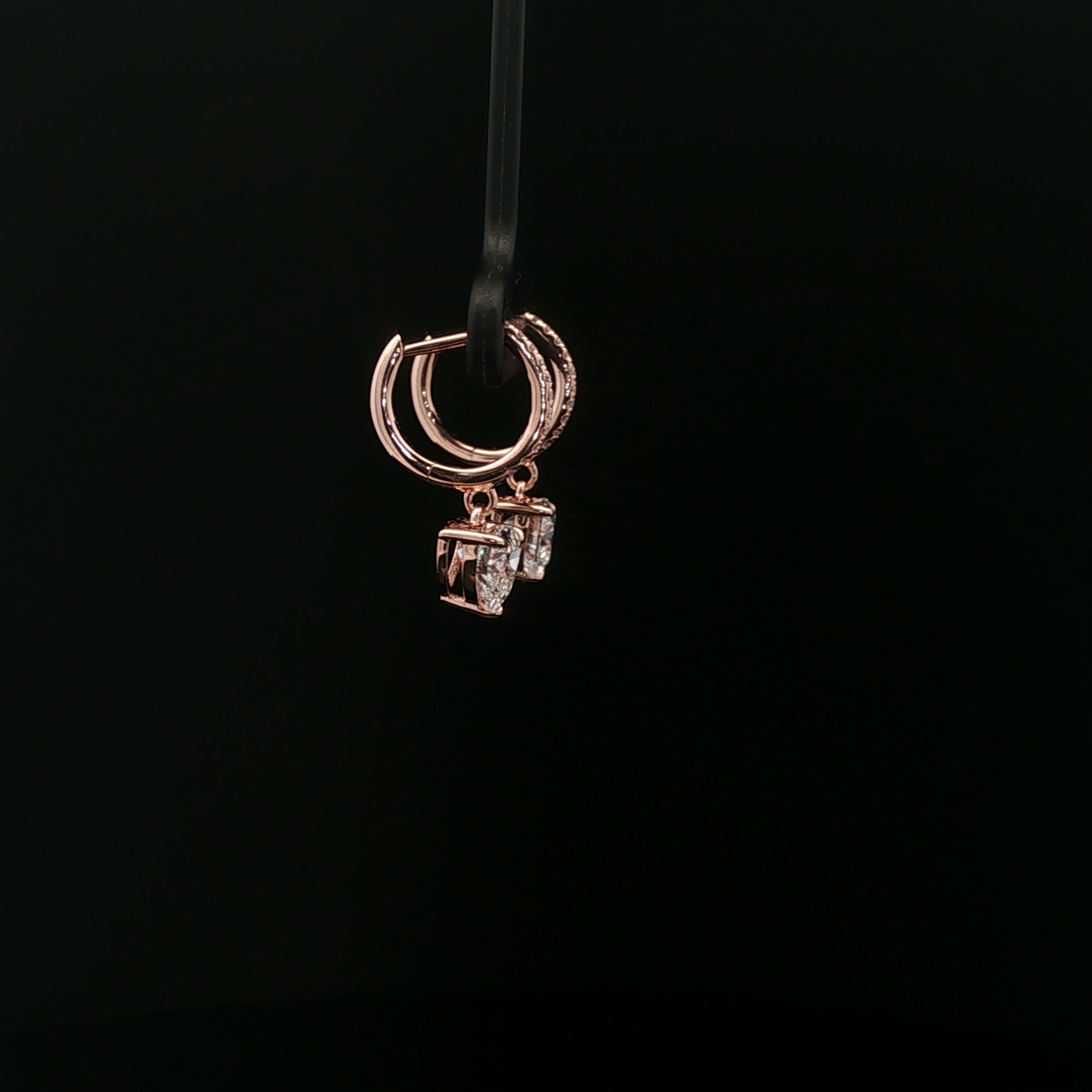 IGI Heart 1.01ct+1.00ct D VS1 18k/R Dangle Earrings
