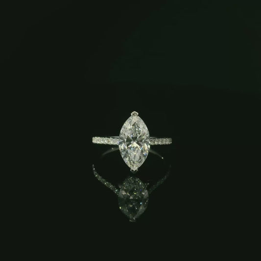 IGI Marquise 2.58ct D VVS2 18k W/G