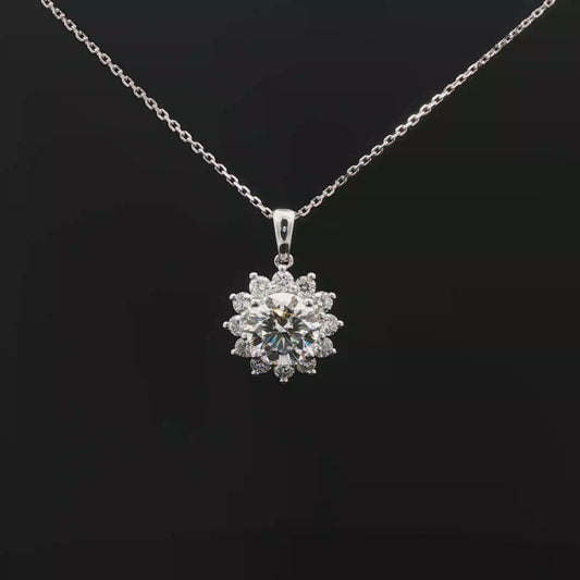 IGI Round 3.01ct D VVS2 with Halo 18K/W Pendent