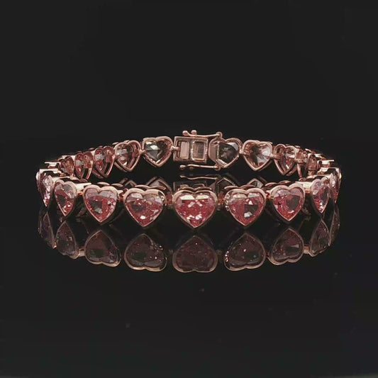 Heart 25.81ct Tennis Bracelet 18KR