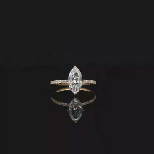 IGI  Marquise 1.07ct D VVS2 18k Y/G