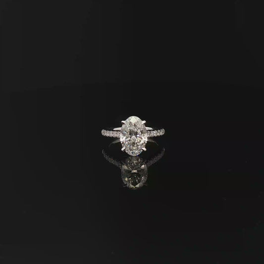 IGI Oval 2.80ct D VVS2 18k/W