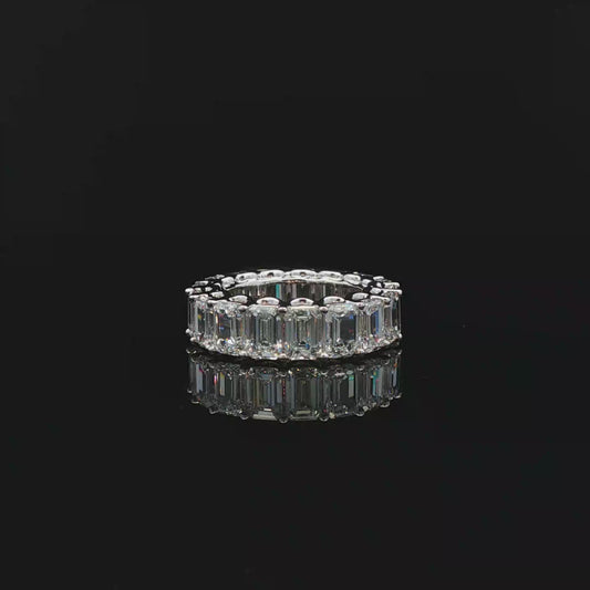 Emerald Eternity band 0.5ct each total 8.69ct D-E VVS 18K/W