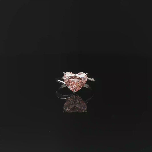 IGI Heart 4.04ct Fancy Vivid Pink VS1 18k/w