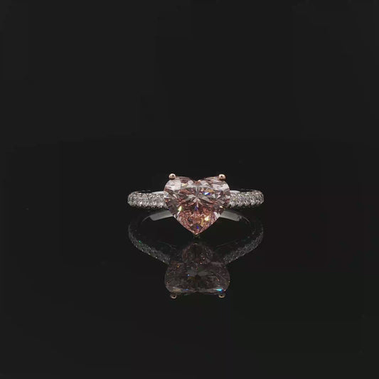IGI Heart 3.05ct Fancy Intense Pink VVS2 18K/R&W