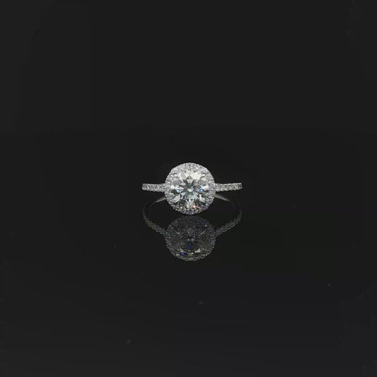 IGI 1.2ct Round halo ring 18kw