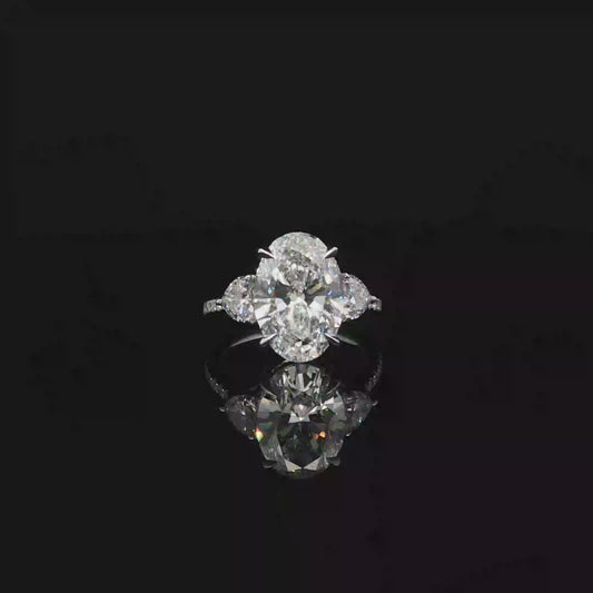 IGI Oval 4.41ct D VS1 with heart shape side stone