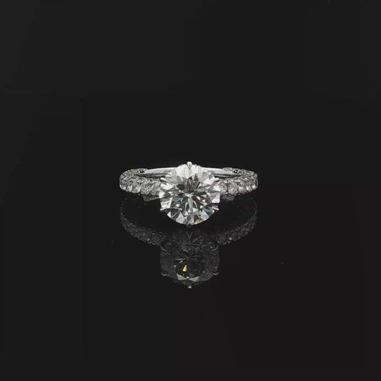 IGI Round 2.07ct D VVS2 18k/White 70% 3Way 6prong