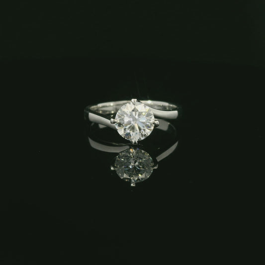 GIA 1.30ct RD D SI1 3EX 18k W/G