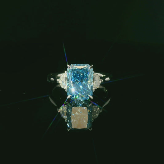 IGI RADIANT FANCY VIVID BLUE 3.14ct