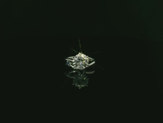 1.78ct D IF 18k W/G With Small Blue Sapphire