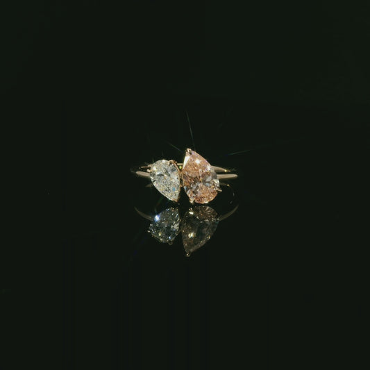 IGI PE 0.98ct FANCY INTENSE PINK , PE 0.56ct D VVS1