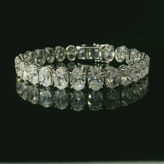 IGI Oval 1.00ct each  D color Tennis Bracelet