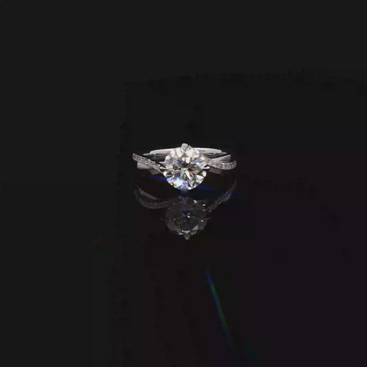 Round Brilliant Diamond White Gold Engagement Ring