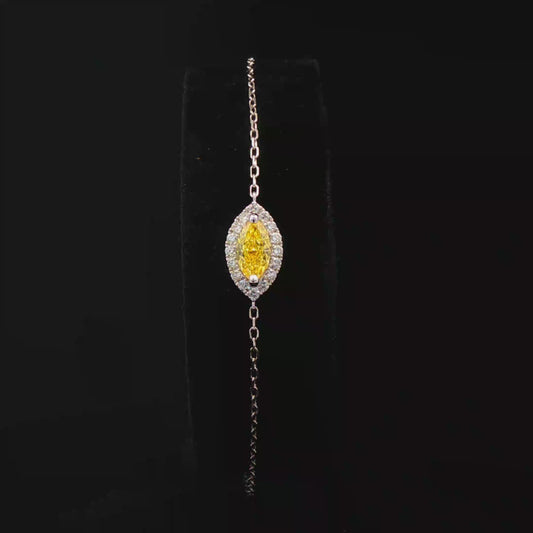 IGI Marquise Fancy Intense Yellow VVS2 0.51ct - 5900$ HKD
