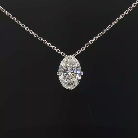 IGI Oval 10.43ct E VVS2 18k/w Pendant